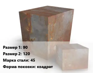 Поковка квадратная 90х120 Сталь: 45 квадрат